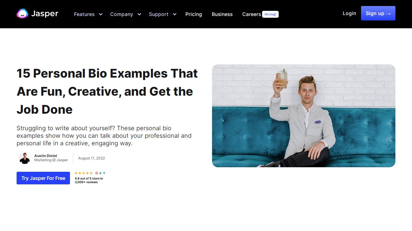 15 Personal Bio Examples That Are Fun, Creative, and Get the ... - Jasper